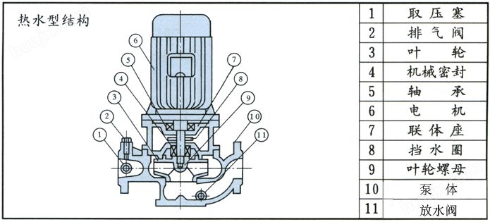 IRG热水循环泵结构图