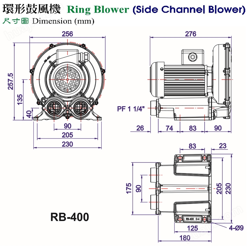 TAIWAN全风鼓风机-RB-400全风环形风机-电子设备用0.4KW全风漩涡风机--